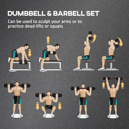 30kg 2 IN 1 Adjustable Dumbbells Weight Set